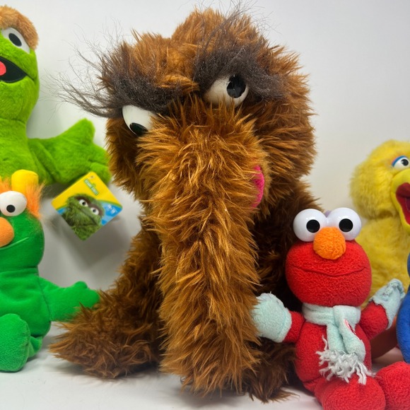 Sesame Street Plush Snuffleupagus Snuffy Big bird Oscar Elmo Honker Grover lot - Picture 2 of 16
